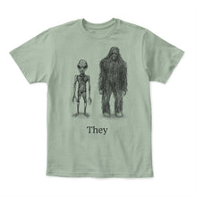 Load image into Gallery viewer, Cryptids on Sage Green T-Shirt (Unisex)