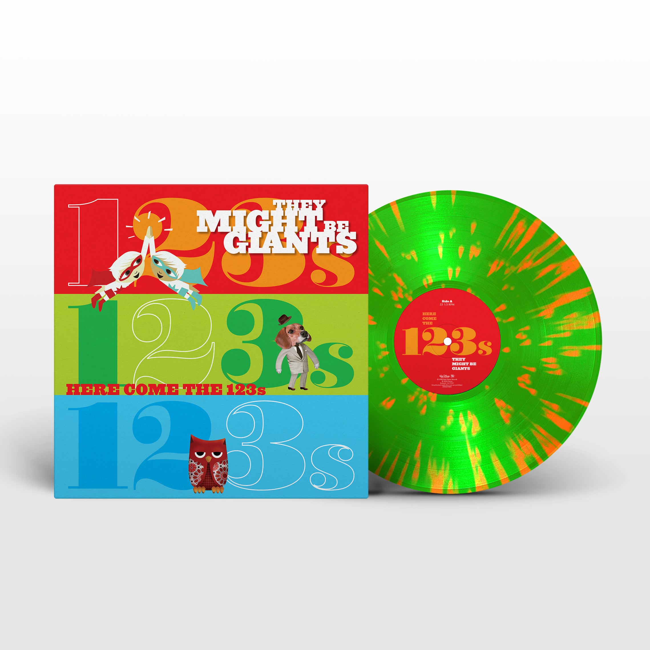Here Come the 123s Neon Green & Orange Splatter 180g Vinyl – They