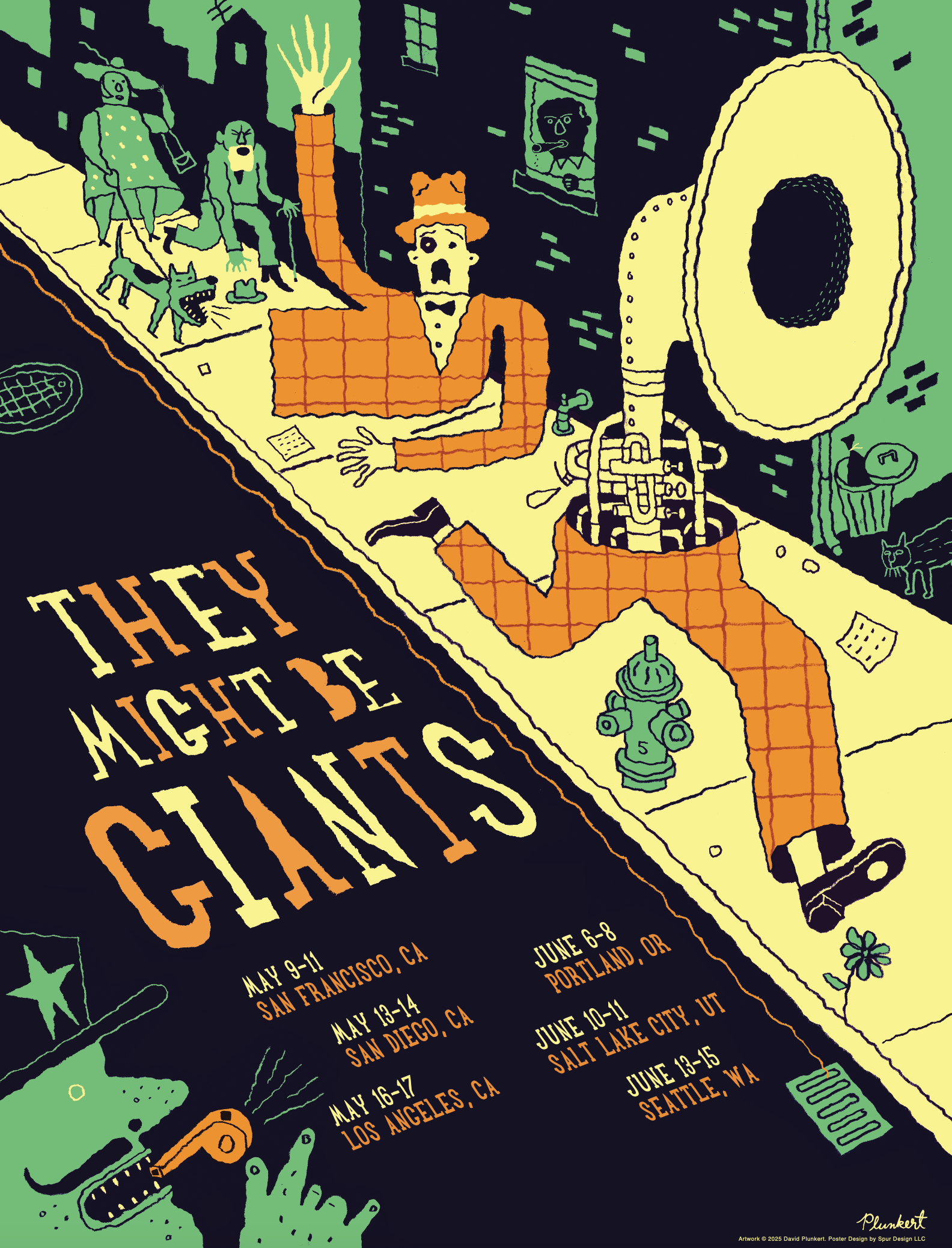 West Coast 2025 Tour Horn Poster (SIGNED) – They Might Be Giants