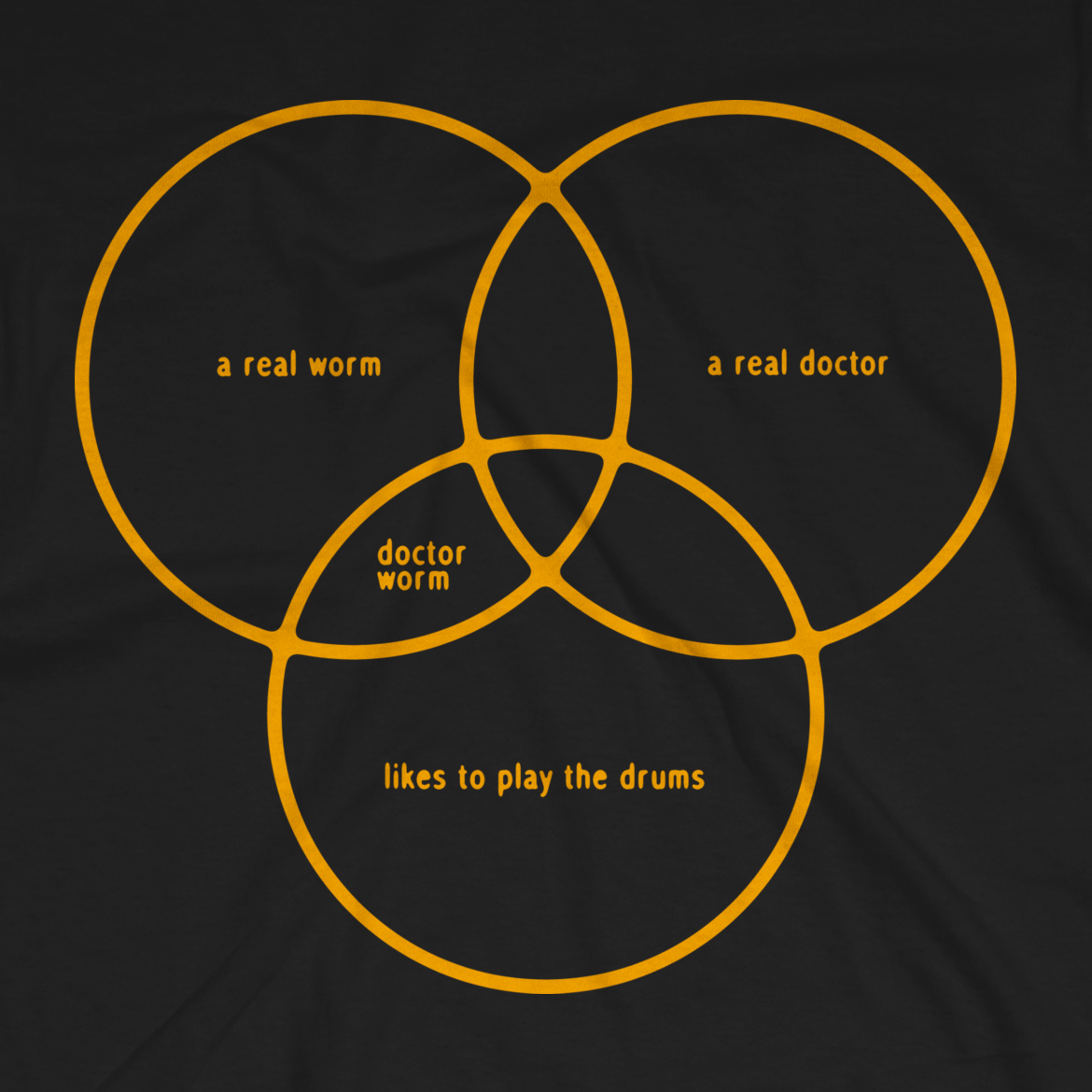 Dr. Worm T-Shirt Black + Orange (Unisex) – They Might Be Giants