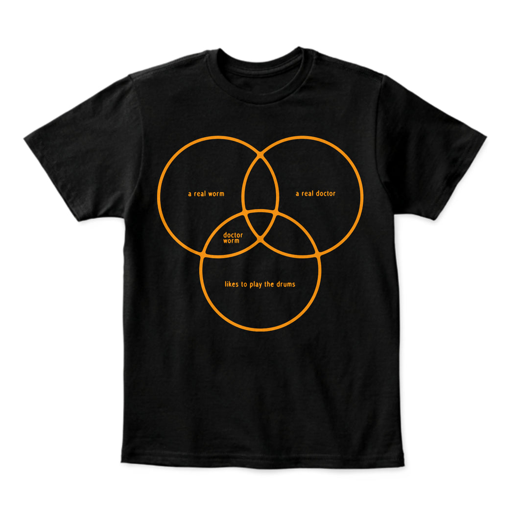Dr. Worm T-Shirt Black + Orange (Unisex)